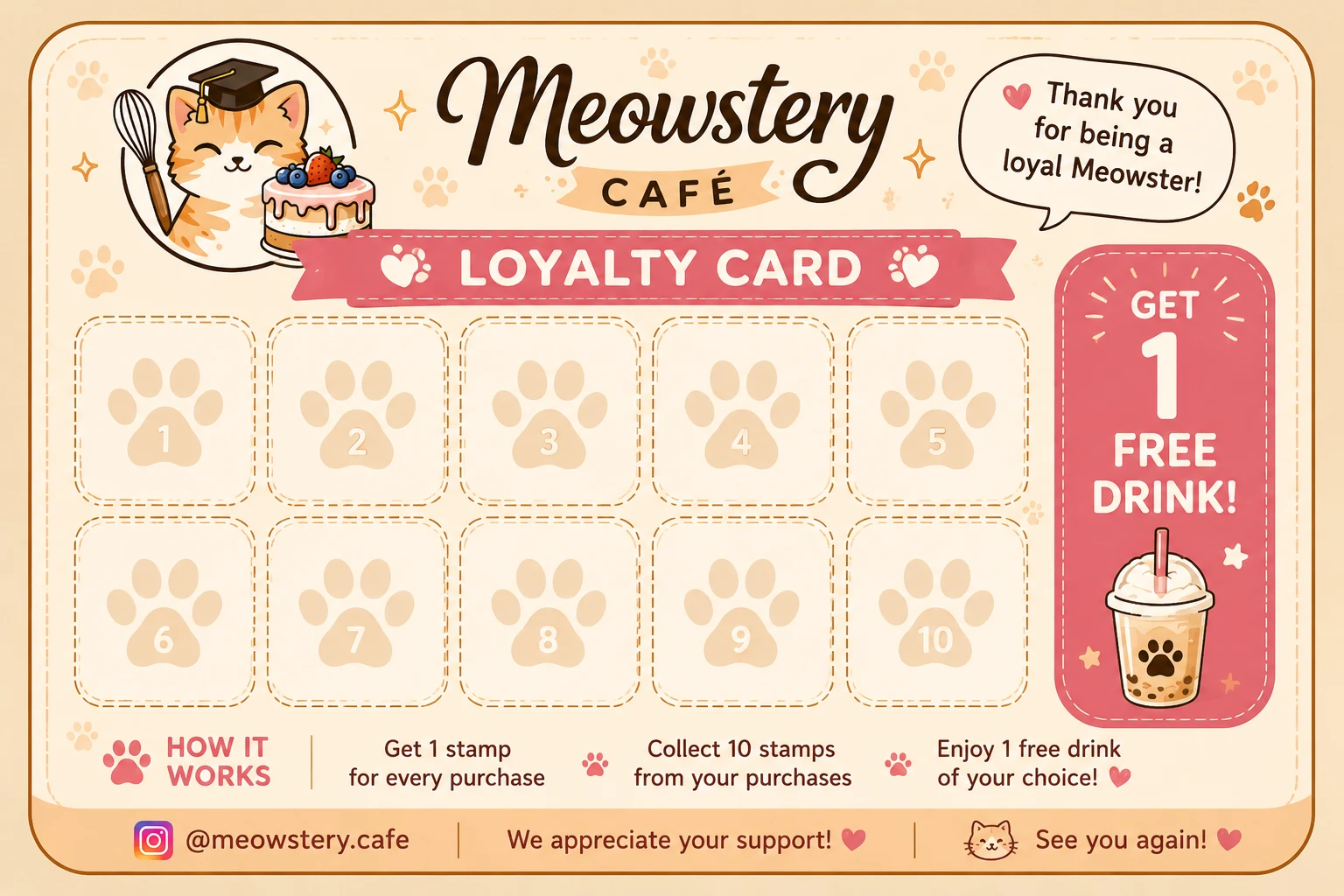 Loyalty stamp card